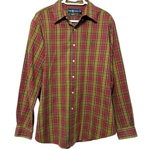 90s POLO RALPH LAUREN VINTAGE PLAID BUTTON DOWN COLLARED SHIRT PONY LOGO STRIPED